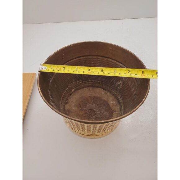 Vintage Brass container, Very heavy Bohemian Wedding, Farmhouse Wedding, Wedding - Picture 9 of 10